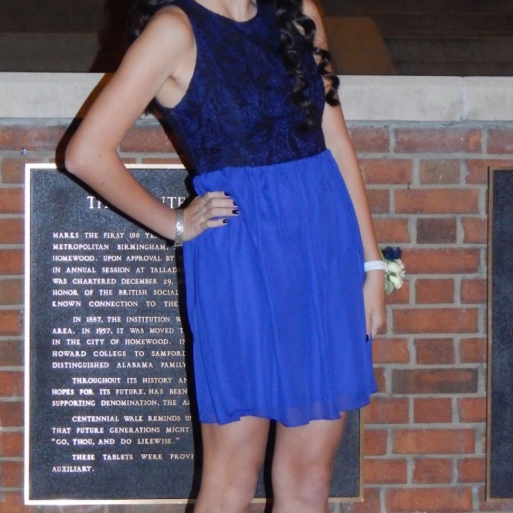 Black and blue dress